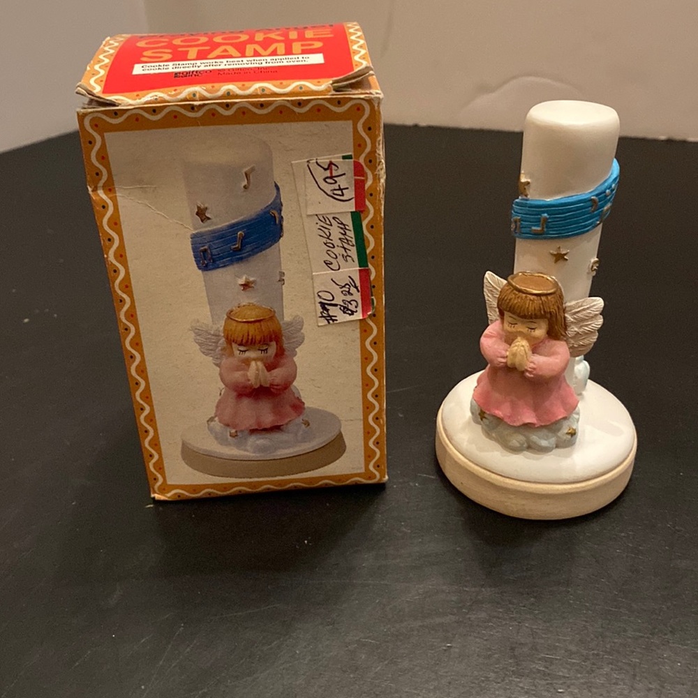 VTG Praying Angel cookie stamp festive cookies stamp